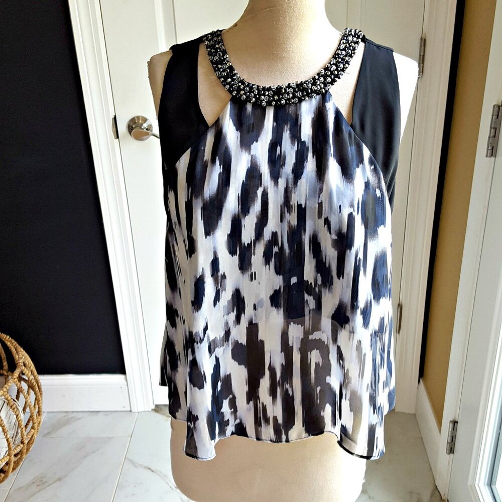 GORGEOUS Beaded NECKLINE Halter BLOUSE